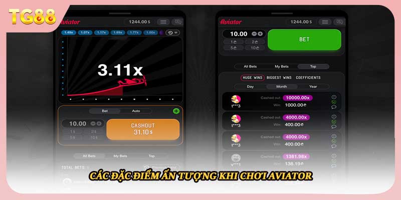 Các đặc điểm ấn tượng khi chơi Aviator 