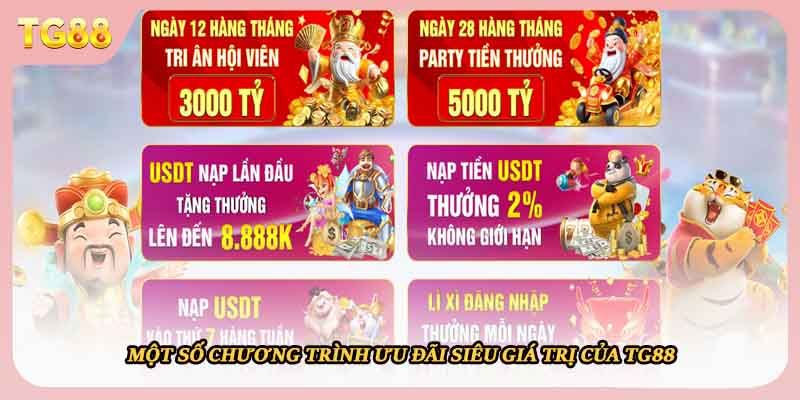 Một số chương trình ưu đãi siêu giá trị của TG88